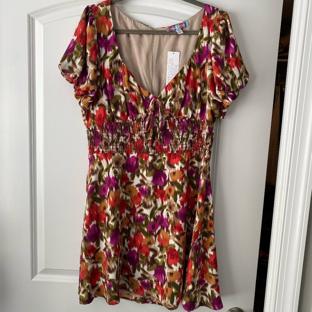 UO NWT Maggie Smocked Mini Dress